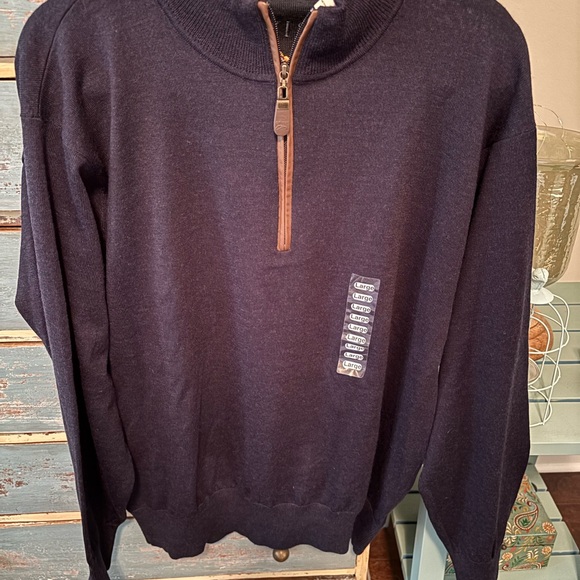 Orvis Men's Dark Blue Zip-Up Sweater Sz large - Picture 2 of 5